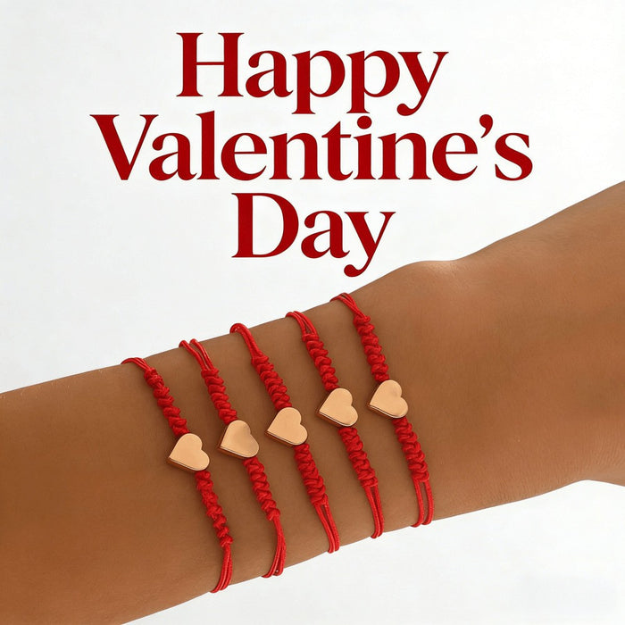 Wholesale Beaded Bracelet Set 5-Piece Heart Design Stackable Bracelets