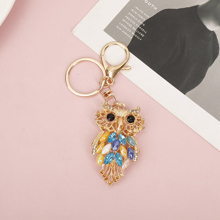 Wholesale Owl Diamond Zinc Alloy Keychain JDC-KC-MeiF002