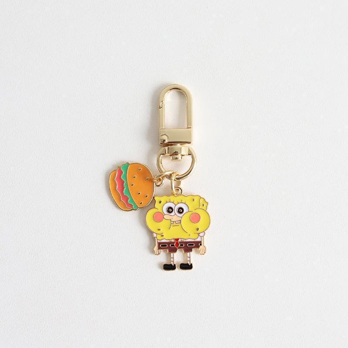 Wholesale  Cartoon Sponge Baby  keychain key ring men and women couple pendant bag ornaments