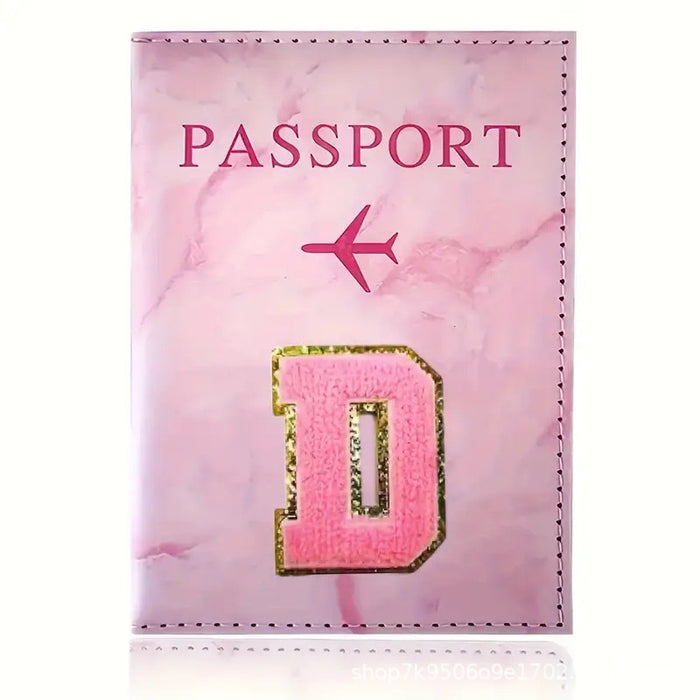 Wholesale Trendy Monogram Passport Cover Initial PU Leather Travel Wallet Unisex Boutique Card Holder