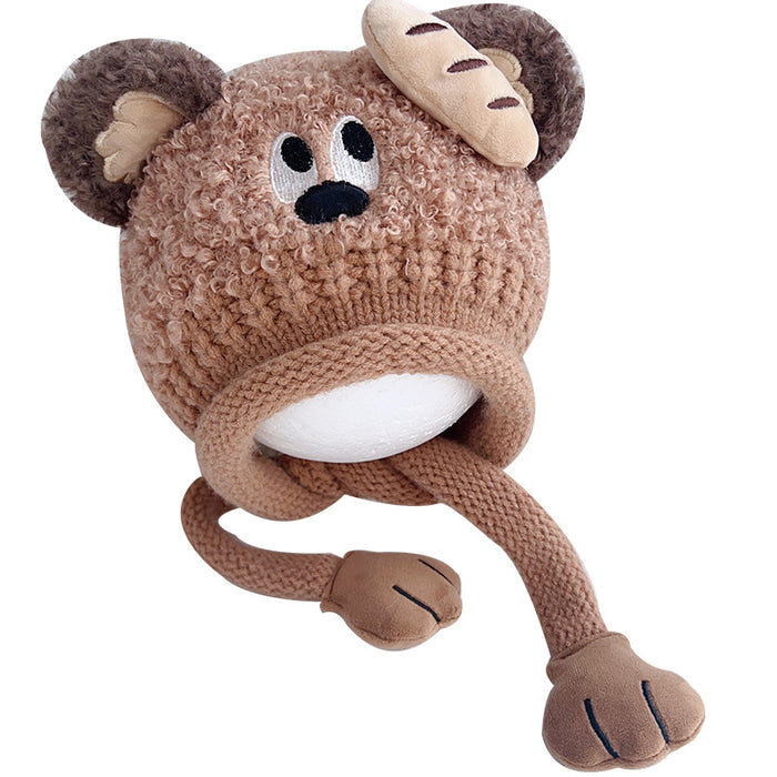 Wholesale Children' s hats and ves are integrated with cute children' s ear protection parent-child hats thickened