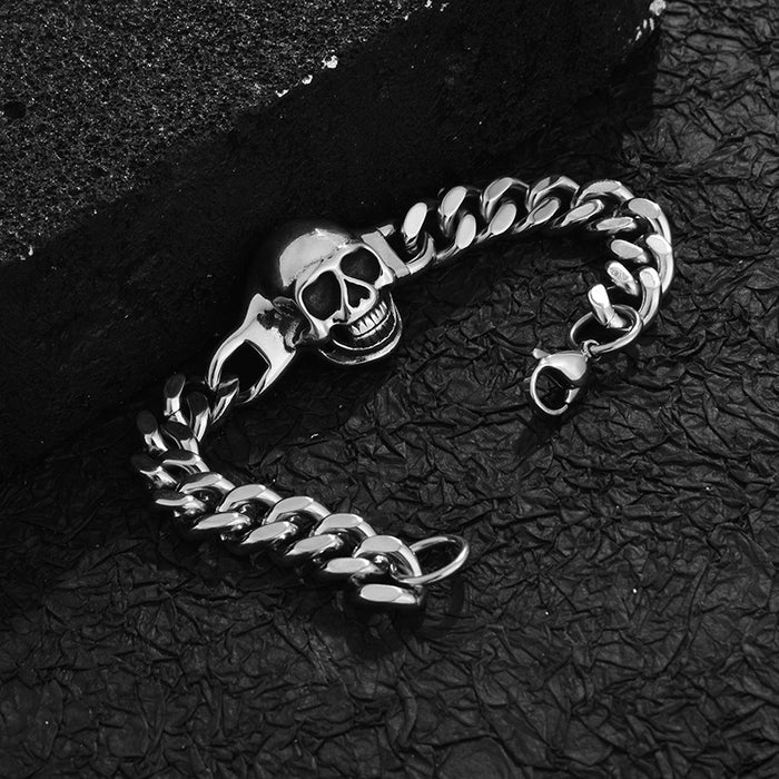 Wholesale Titanium Steel Skull Men's Bracelet JDC-BT-Jiaow004