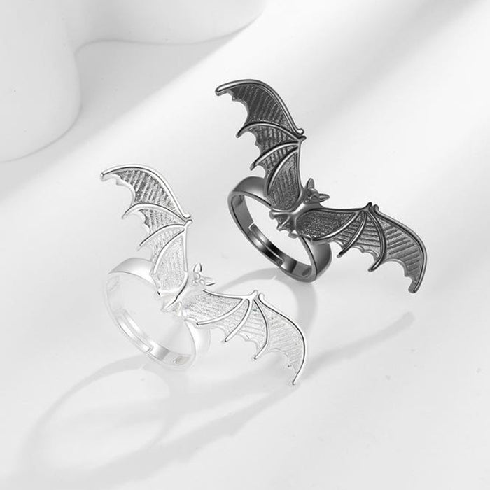 Wholesale New Retro Personalized Open Mouth Bat DIY Jewelry Men's and Women's Rings