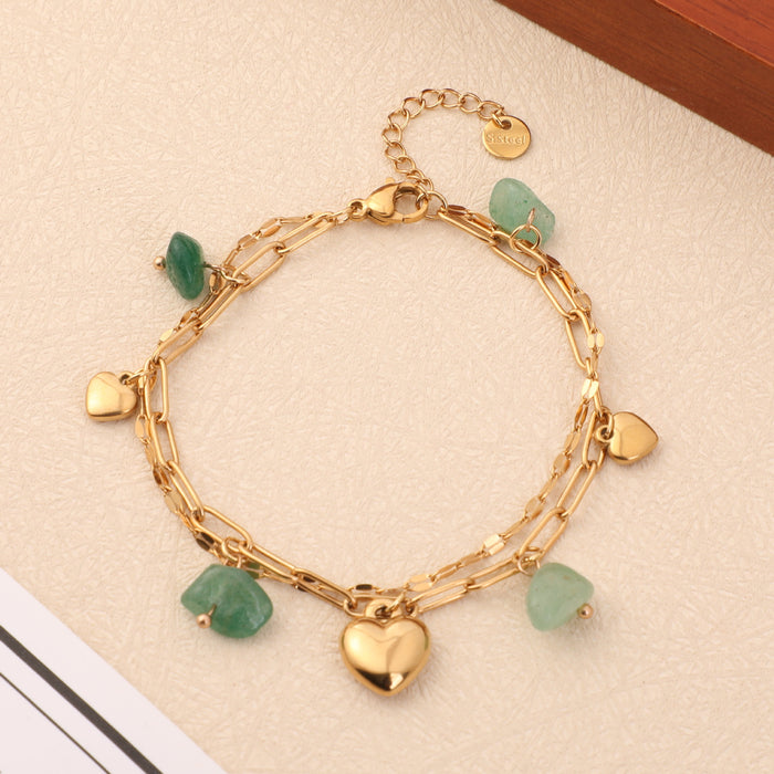 Wholesale Electroplated Stainless Steel Bohemian Turquoise Multi-layer Bracelet