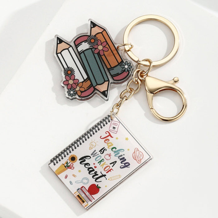 Wholesale Acrylic book pencil keychain