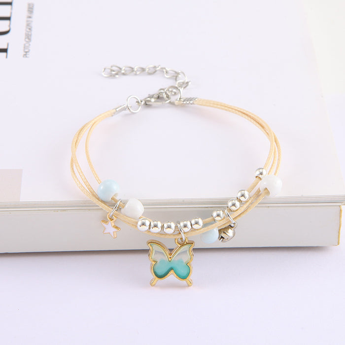 Wholesale Handmade star alloy butterfly bracelet women' s cool style couple bracelet jewelry