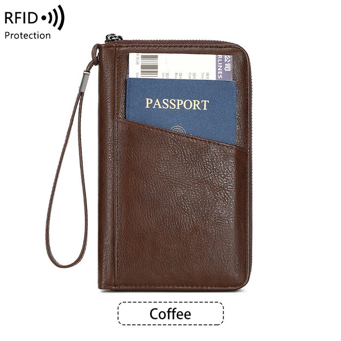 Wholesale RFID Anti-magnetic Zipper Passport Multifunctional Wallet
