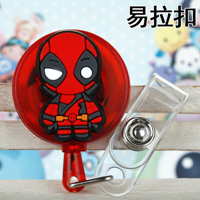 Wholesale Cartoon Badge Scroll Retractable Keychain JDC-KC-LuoKe008