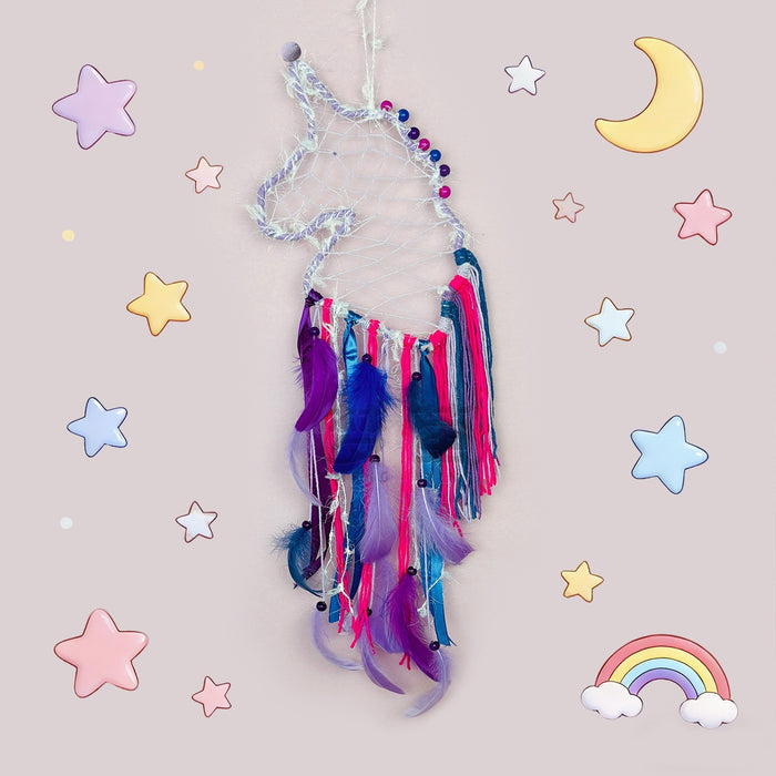 Wholesale Handmade Rainbow Macaron Dream Catcher Wind Chime Feather Hanging Home Decor MOQ≥2