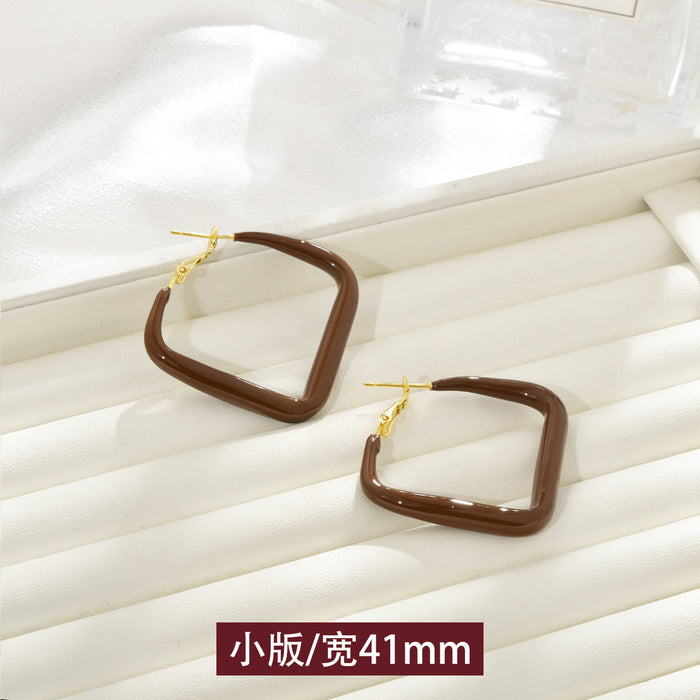 Wholesale   Red Hoop Earrings Slim Earrings Earrings for Women temperament