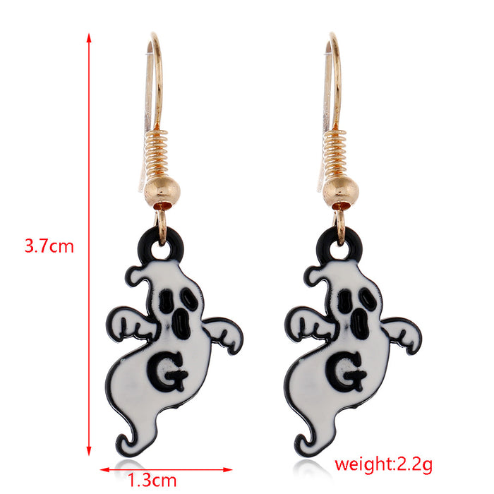 Wholesale Halloween Series Skull Spider Pumpkin Alloy Earrings JDC-ES-HengX006