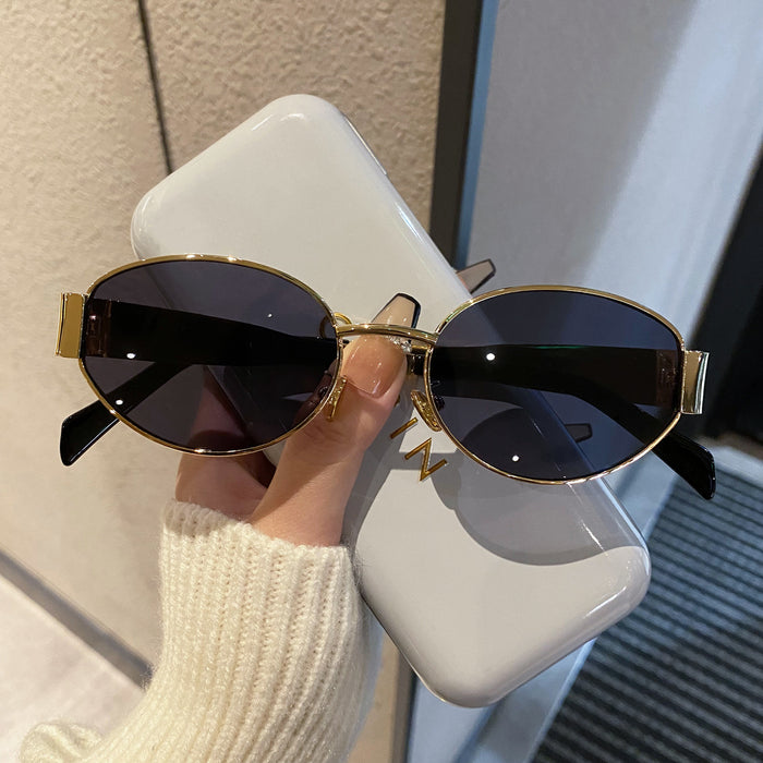 Wholesale Round frame sunglasses, high-end and fashionable, driving glasses, UV protection, photography sunglasses, decoration