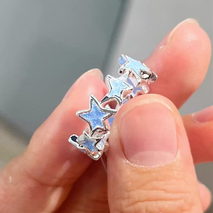 Wholesale Star ring  niche design  adjustable cold style  ring