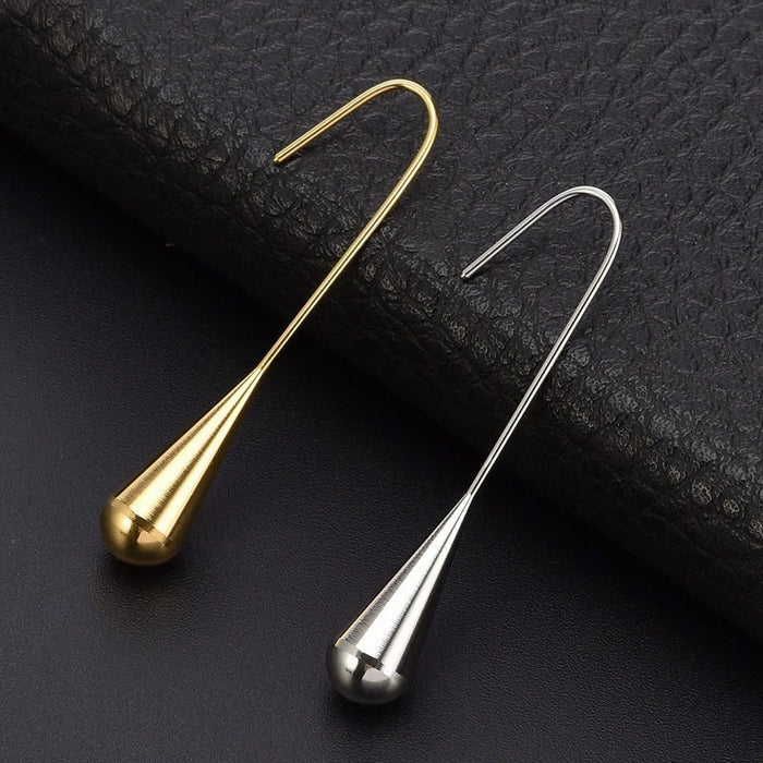 Wholesale Fashionable and minimalist titanium steel earrings, water droplet earrings, tassel long ear hooks wholesale
