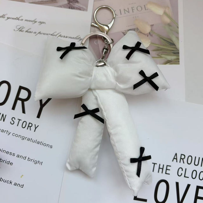 Wholesale  Simple Pink Plaid Bow Accessories Keychain