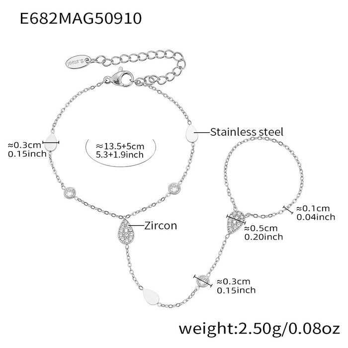 Wholesale Stainless Steel Hand Chain with 5A Zirconia Inlay
