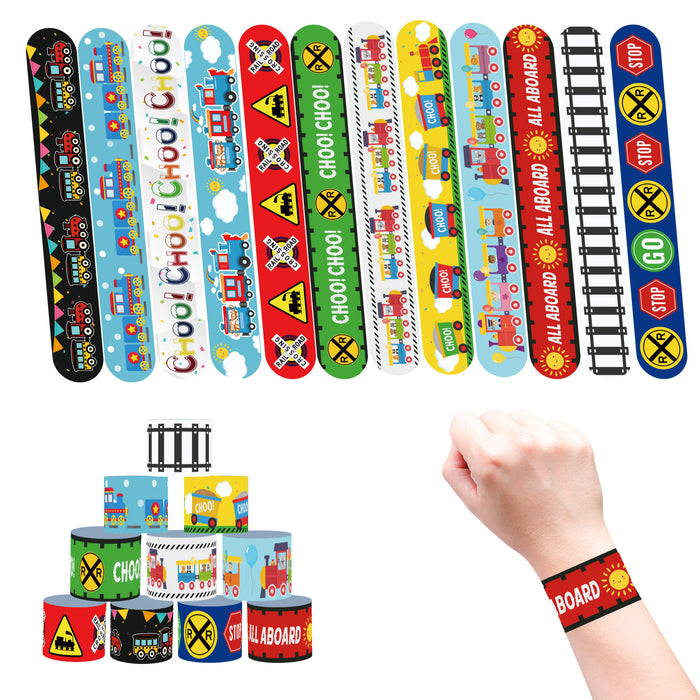 Wholesale 12pcs/set Cartoon Train Papa Ring Bracelet Children's Toy Party