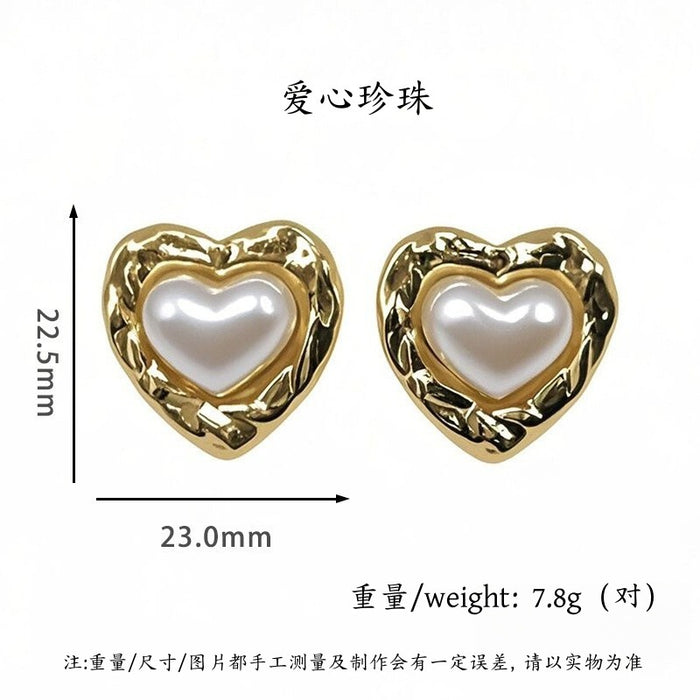 Wholesale Pearl earrings light luxury personality temperament does not fade titanium steel earrings new product