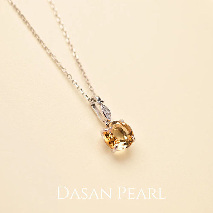 Wholesale  necklace s925  silver citrine pendant  all-match clavicle chain