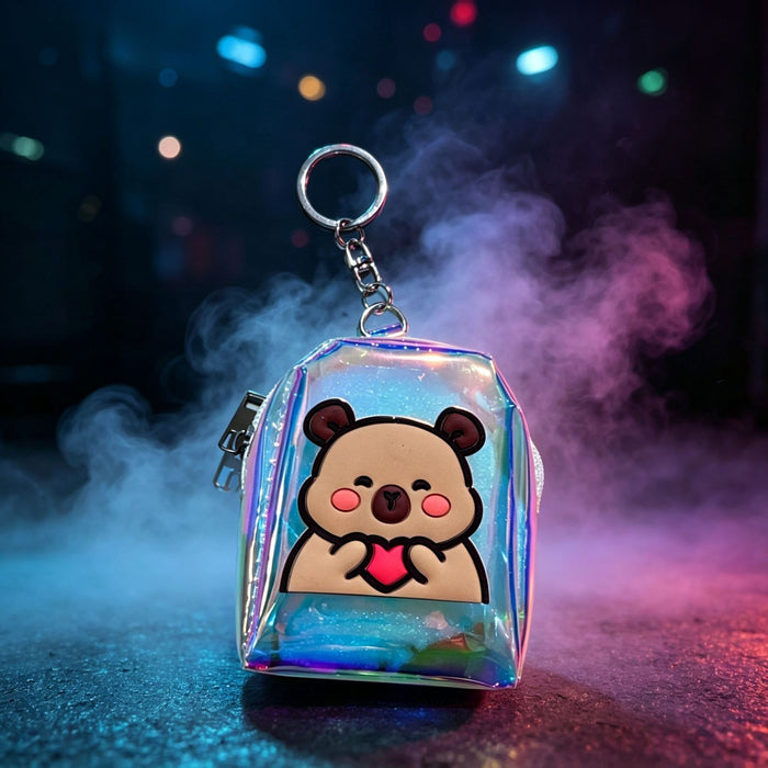 Wholesale Cartoon Animal Transparent PVC Backpack Coin Purse Cute Small Wallet