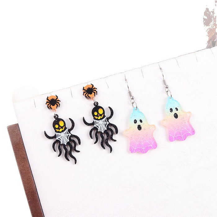 Wholesale  earrings creative colorful ghost  acrylic earrings niche earrings ear jewelry