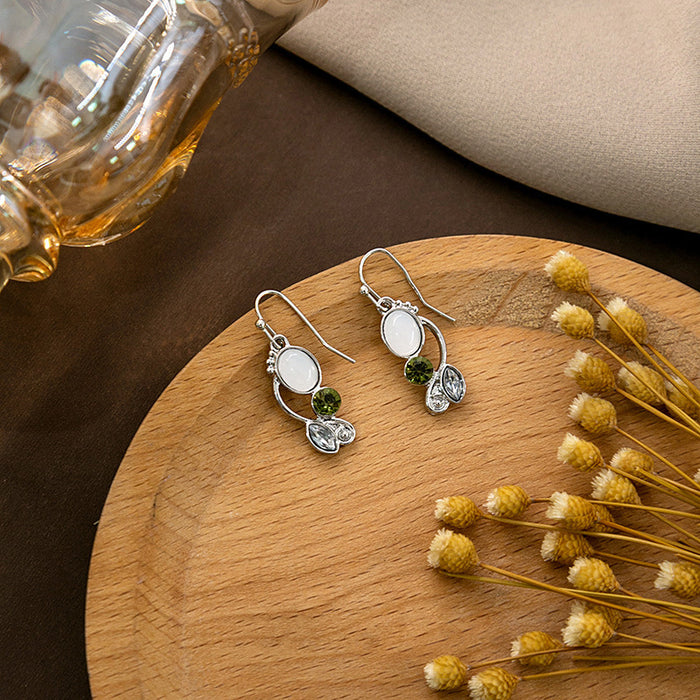 Wholesale Retro feather turquoise earrings bohemian Dragonfly bird water drop round earrings pearl earrings