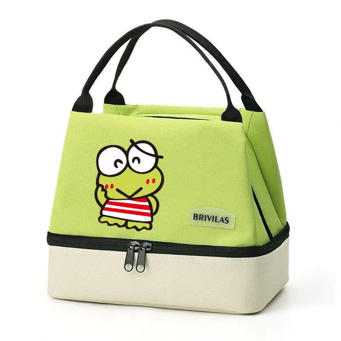 Wholesale Oxford Fabric Insulated Lunch Tote Bag Cute Cartoon Frog Design For Picnic Travel Everyday Use