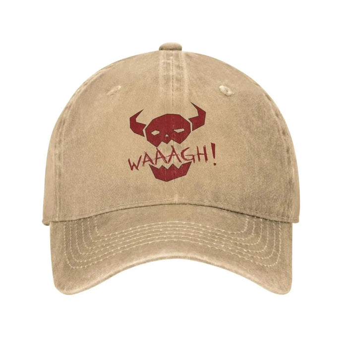 Wholesale Warhammer WAAAGH Orc Print Washed Retro Baseball Cap Adjustable Gaming Accessory