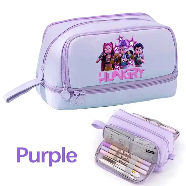 Wholesale Fashion Polyester Cartoon Pencil Case Multifunctional Stationery Pouch Cute School Bag