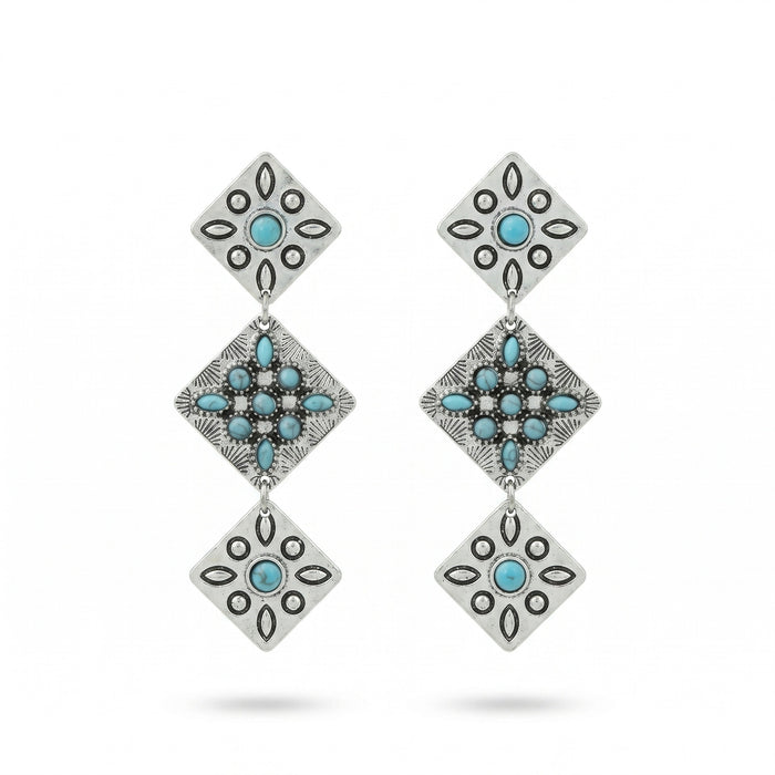 Wholesale Retro Turquoise Geometric Ear Accessories