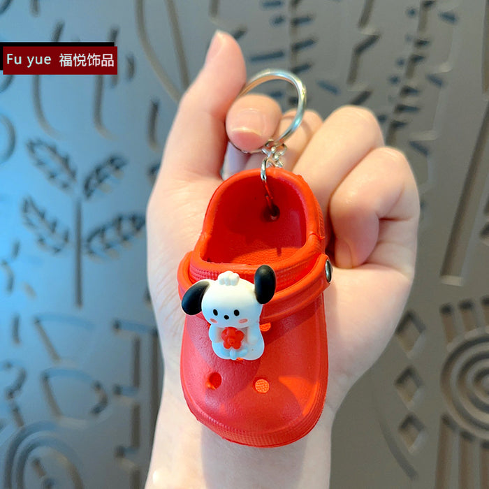 Wholesale Cartoon Mini Slippers Croc Keychain Keychain JDC-KC-FuYue001