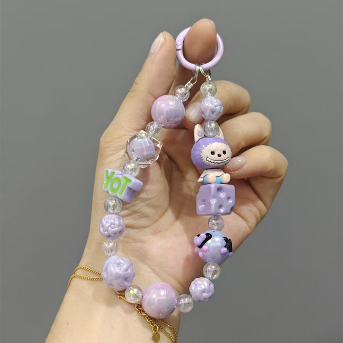 Wholesale Cartoon beaded and hand-painted character keychain