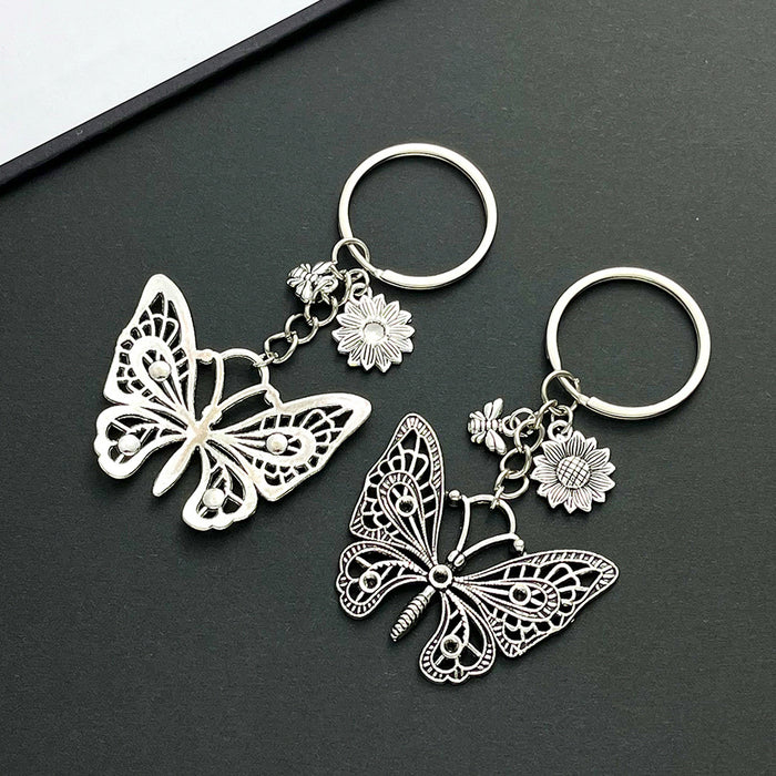 Wholesale Hollow Butterfly Bee Sunflower Zinc Alloy Keychain JDC-KC-LuNeng017