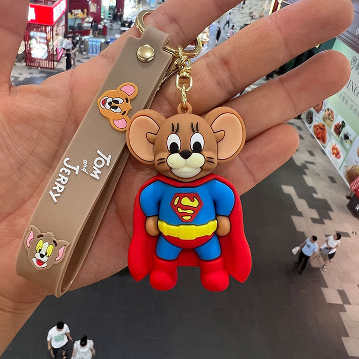 Wholesale Creative Superman Doll Keychain Pendant Car Chain School Bag Accessories Gift JDC-KC-MiaoYi001