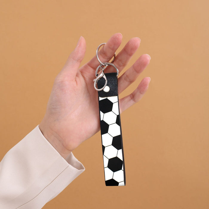 Wholesale Football Soccer Basketball Pattern Leather Keychain JDC-KC-YiTian014