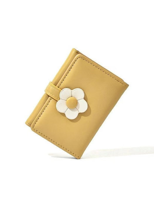 Wholesale New Simple Fresh Sweet Cute Flower Student Short Trifold Wallet JDC-WT-QT012