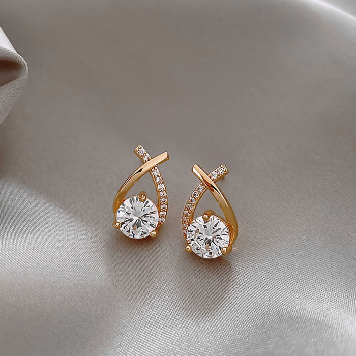 Wholesale Geometric Diamond Pearl Earrings JDC-ES-XuF126