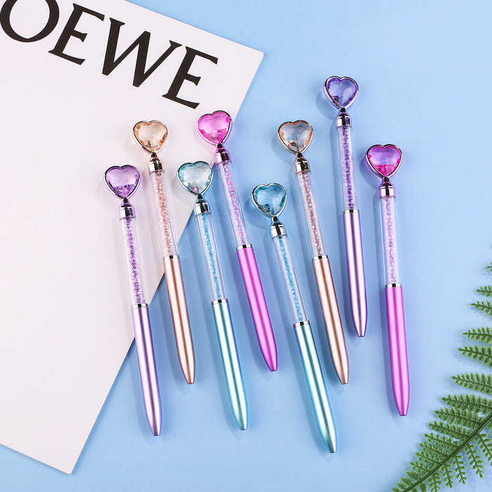 Wholesale Imitation Metal Rod Diamond Heart Ballpoint Pen