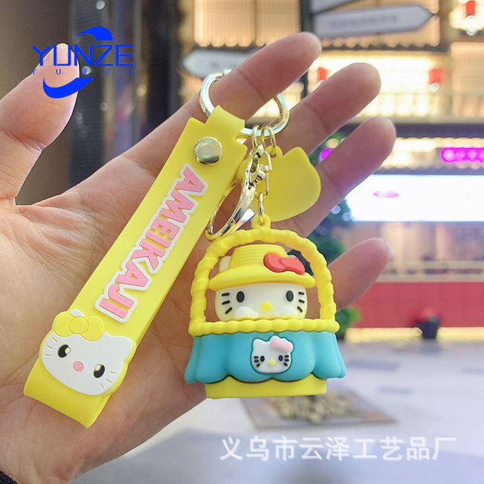 Wholesale Cute Flower Basket Doll Keychain JDC-KC-YunZ001