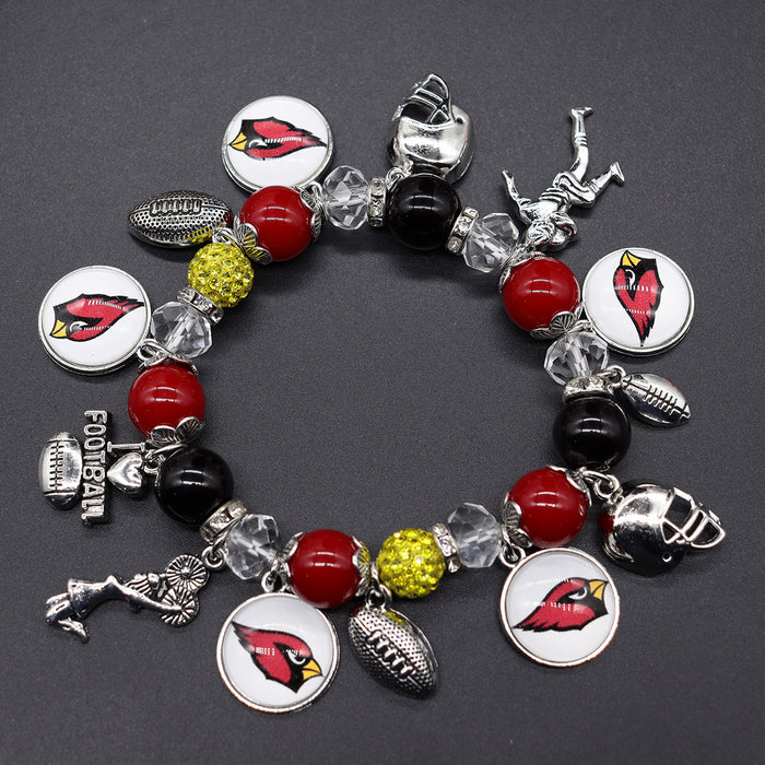Wholesale Soccer Team Stretch Beaded Bracelet Unisex Steelers Saints