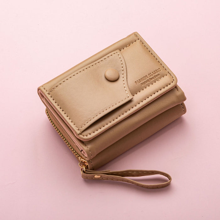 Wholesale Coin Card Holder Tri-Fold Zipper Short Wallet