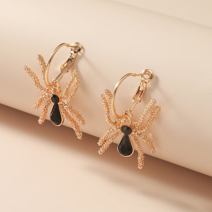 Wholesale Halloween Rhinestone Spider Earrings JDC-ES-JunJie011