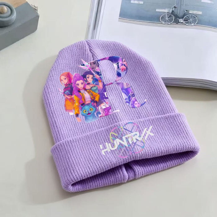 Wholesale KPOP Knitted Cartoon Letter Print Hat