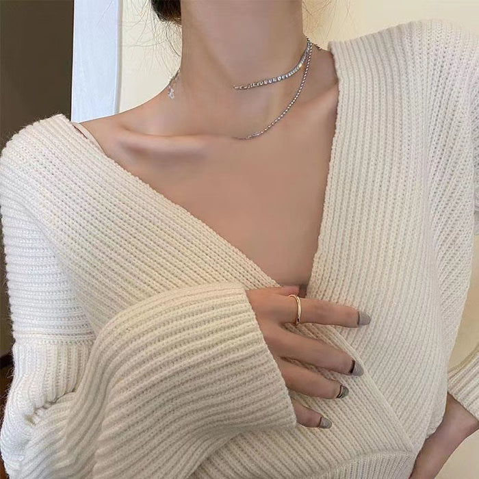 Wholesale Black Velvet Bow  Necklace Chain Women's All-match