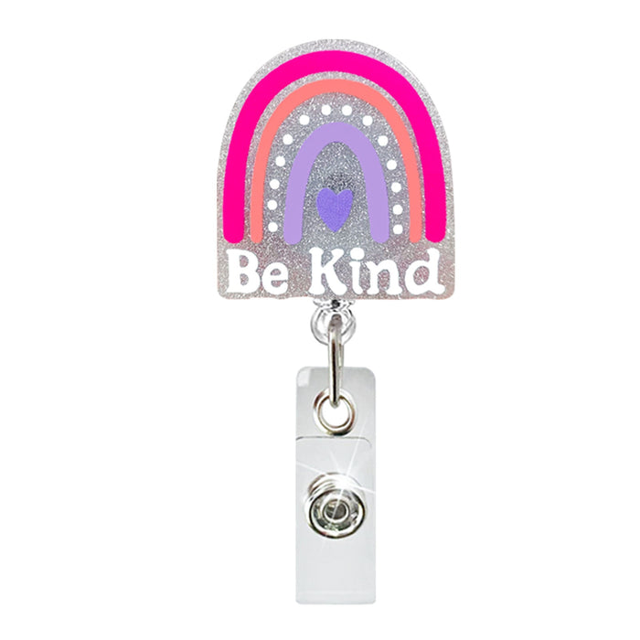 Wholesale Glitter Heart Rainbow Medicine Bottle Badge Scroll Retractable Keychain JDC-KC-QiDing015