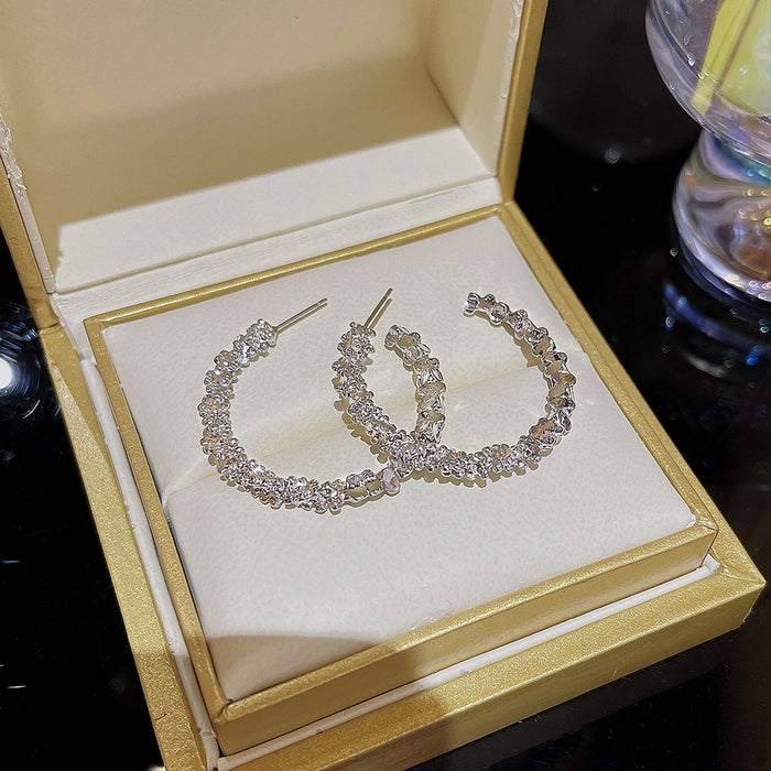 Wholesale Silver Hoop Earrings Women's  Earrings  Fashion Personalized Accessories