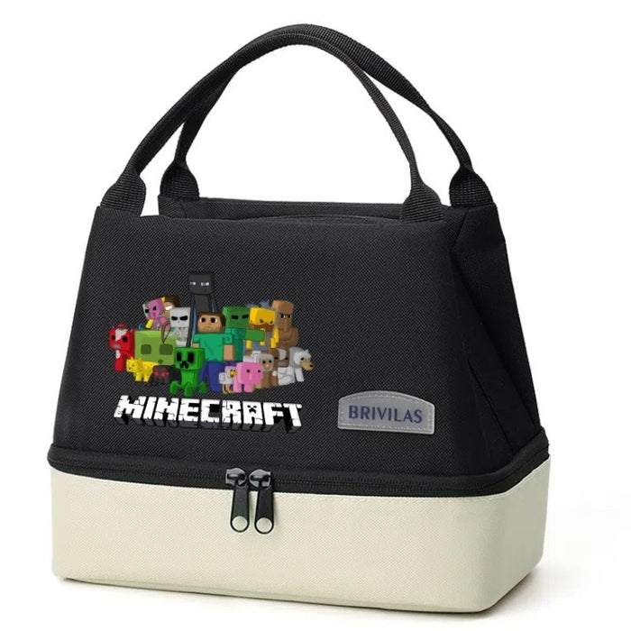 Wholesale Cartoon Double Layer Insulated Lunch Bag Oxford Fabric Picnic Tote Casual Outing Gift