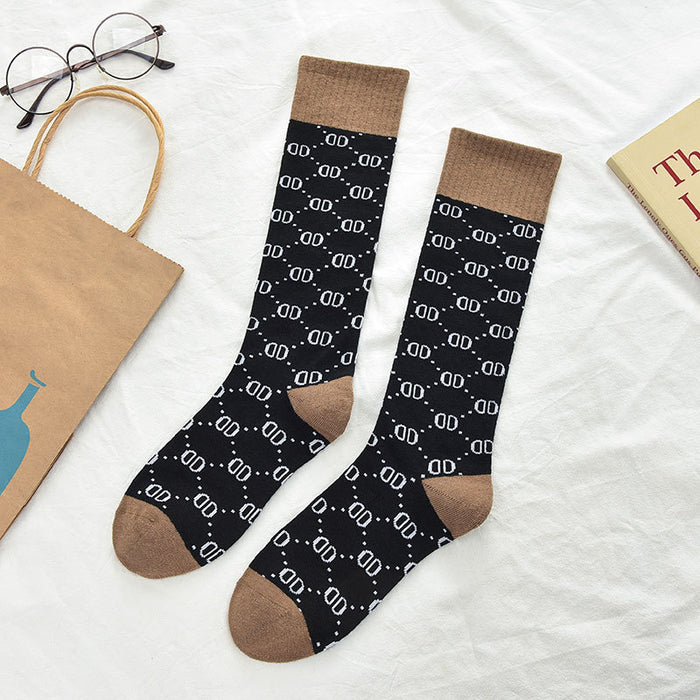 Wholesale Mid to long tube socks, stacked socks, fashionable and versatile calf socks