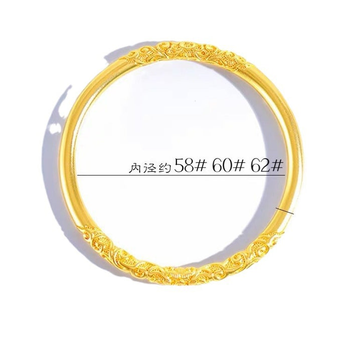 Wholesale Curly grass pattern bracelet brass gold-plated fine workmanship solid ring bracelet
