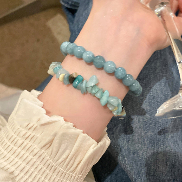 Wholesale Crushed stone round bead bead string bracelet design bracelet